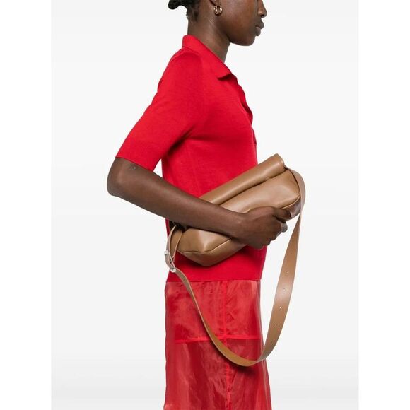 JIL SANDER Handbags - JIL SANDER Padded Leather Crossbody Bag Women NEUTRAL